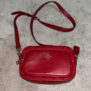 Red COACH crossbody purse
